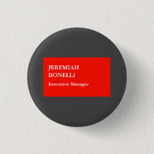 Professionell Red grått minimalist modern ditt nam Knapp