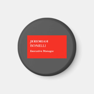 Professionell Red grått minimalist modern ditt nam Magnet