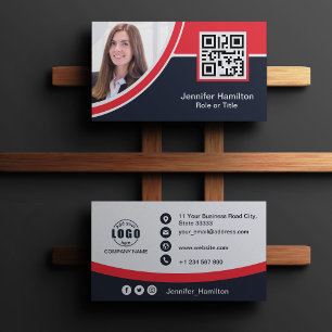 Professionell Red lägger till Logotypens QR-kodfot Visitkort
