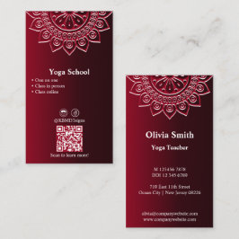 Professionell Red Mandala Yoga Affärskort Lojalitetskort