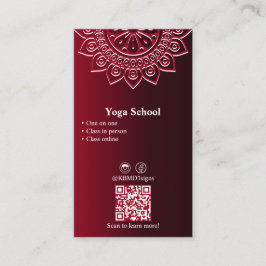 Professionell Red Mandala Yoga Affärskort Lojalitetskort