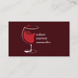 Professionell Red vin Glas Sommelier winemaker Visitkort