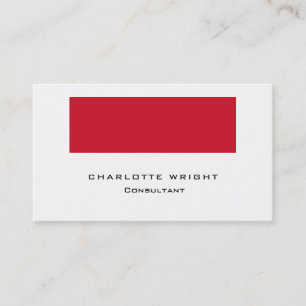 Professionell Red White Modern Minimalist Trendig Visitkort