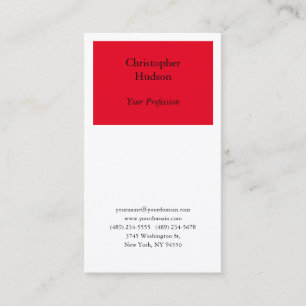 Professionell Red & White Plain Premium Silke Visitkort