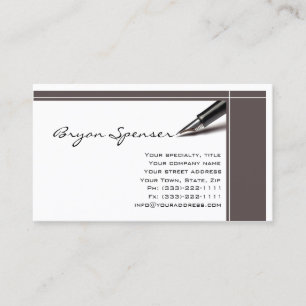 Professionell Relief Writer Simple White Card Visitkort