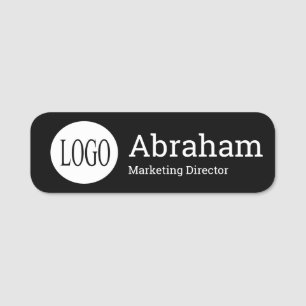 Professionell Ren Modern Affär Svart Logotyp Namn Namnbricka
