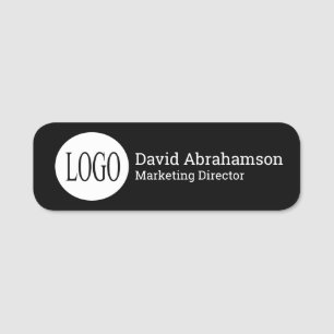 Professionell Ren Modern Affär Svart Logotyp Namn Namnbricka