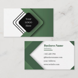 Professionell ren modern grön minimalistisk design visitkort
