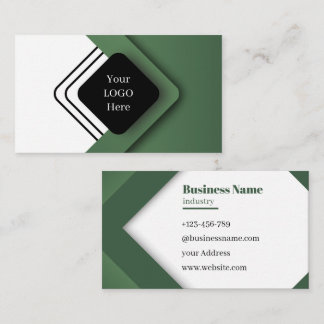 Professionell ren modern grön minimalistisk design visitkort
