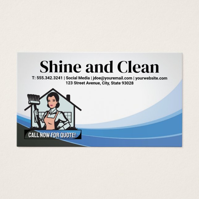 Professionell Renare med rum Visitkort (Framsidan)
