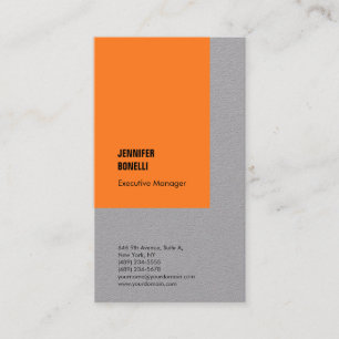 Professionell rent minimalistisk modern orange grå visitkort