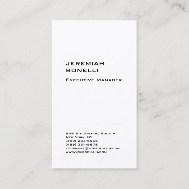 Professionell - rent minimalistisk, modern premie  visitkort (Framsida)