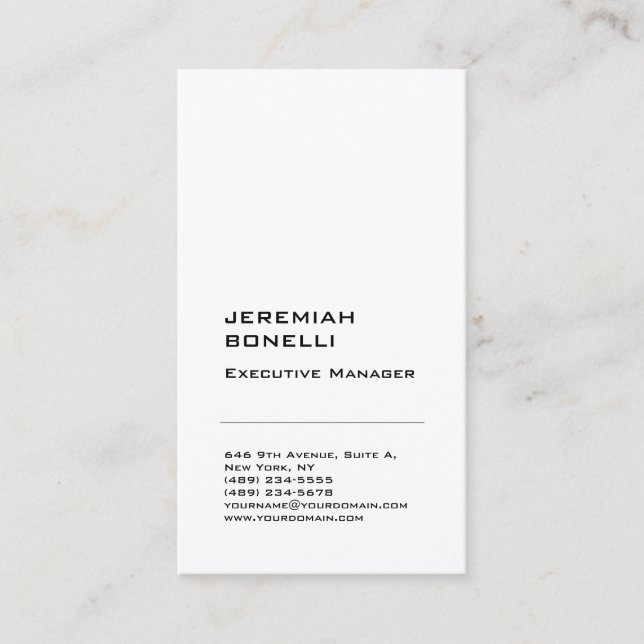 Professionell - rent minimalistisk, modern premie  visitkort (Framsida)