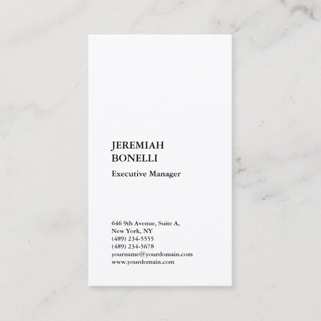 Professionell - rent minimalistisk, modern premie  visitkort (Framsida)