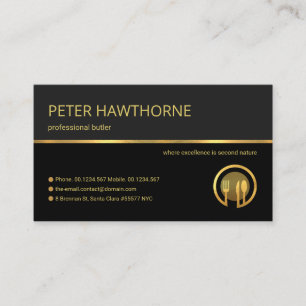 Professionell Retro Guld Line, Butler Service Visitkort