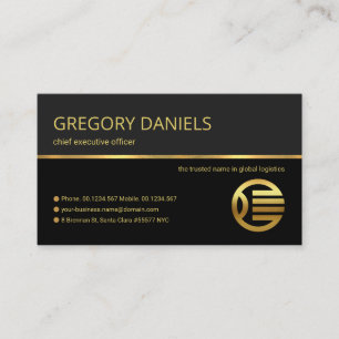 Professionell Retro Guld Line Global CEO Founder Visitkort