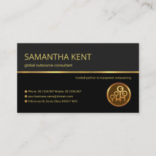Professionell Retro Guld Line Manpower Consultant Visitkort