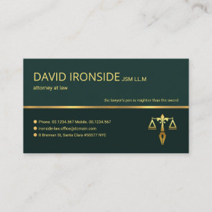 Professionell Retro Guld linjeadvokat Visitkort