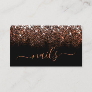 Professionell Ro Glitter Spark Elegant Nagel Guld Visitkort