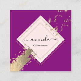 Professionell Ro Guld Berry Rosa Confetti Ram Fyrkantigt Visitkort