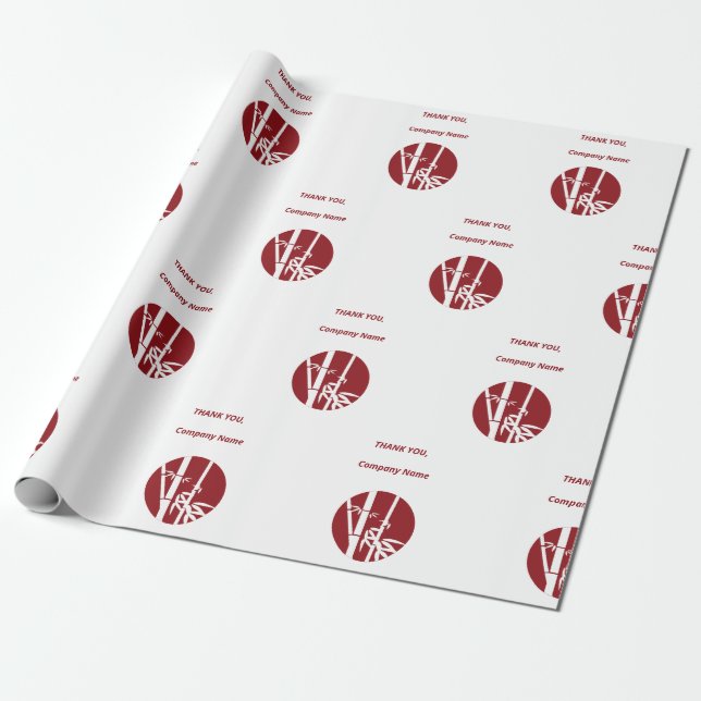 Professionell röd anpassad logotyp och tacksamhets presentpapper (Utrullad)