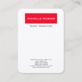 Professionell röd vit med minimal Elegant Visitkort