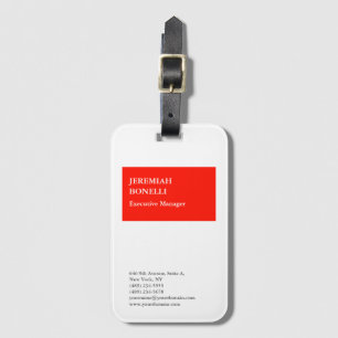 Professionell röd vit minimalist modern bagagebricka