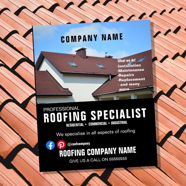 Professionell Roofing Company Flyer | Anpassade (Skapare uppladdad)
