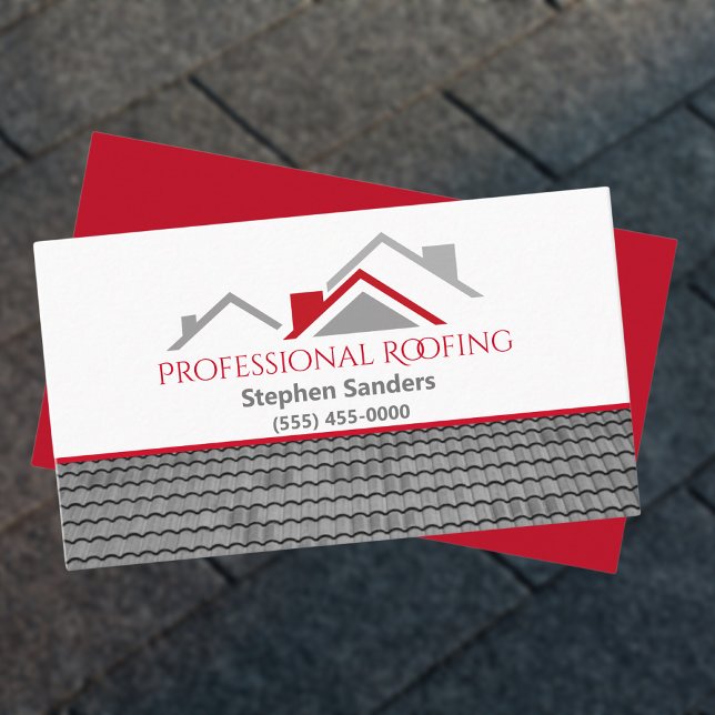 Professionell Roofing Construction Company Visitkort (Skapare uppladdad)