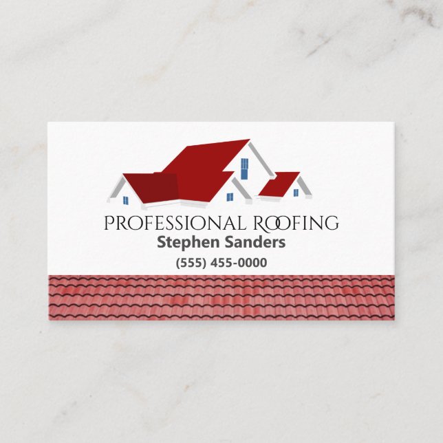 Professionell Roofing Construction Company Visitkort (Framsida)