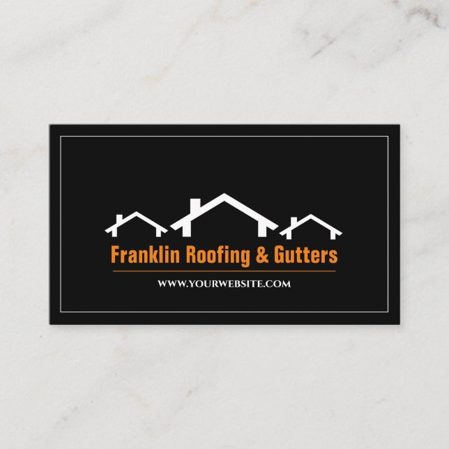Professionell Roofing & Gutters, Affärskort Visitkort (Framsida)