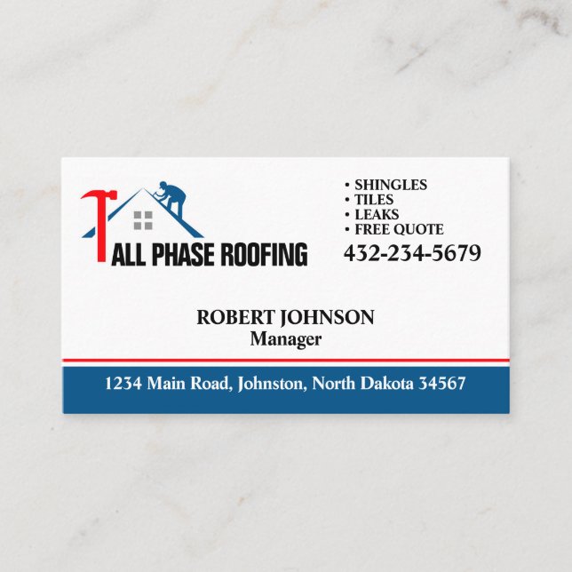 Professionell Roofing Service Visitkort (Framsida)
