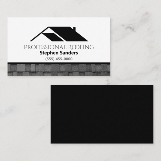 Professionell Roofing Shingles Construction Visitkort (Fram/baksida)