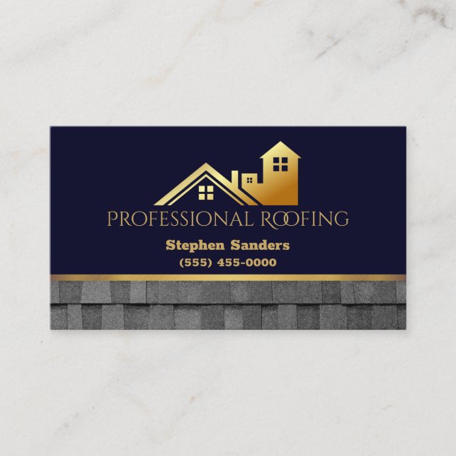 Professionell Roofing Shingles Construction Visitkort (Framsida)