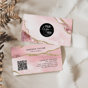 Professionell Rosa Agate Company Logotyp QR-kod Visitkort