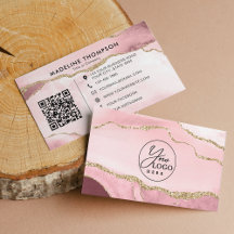 Professionell  Rosa Agate Company Logotyp QR-kod
