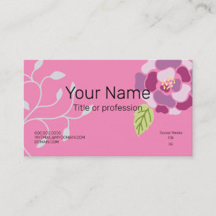 Professionell Rosa Blommkvinna flickor Visitkort