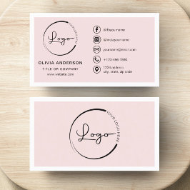 Professionell  Rosa Business Logotyp Social Media Visitkort