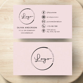 Professionell  Rosa Business Logotyp Social Media Visitkort