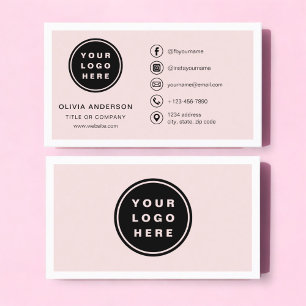 Professionell Rosa Business Logotyp Social Media Visitkort