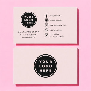 Professionell Rosa Business Logotyp Social Media Visitkort