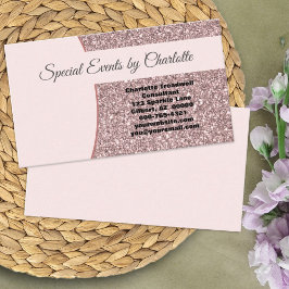 Professionell rosa falsk glitter FRAM blank bak Visitkort