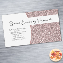 Professionell Rosa Faux Glitter Anpassningsbar Magnetiska Visitkort
