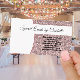 Professionell Rosa Faux Glitter FRONT Blank bak Visitkort