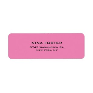 Professionell Rosa Feminin enkel Elegant med fast Returadress Etikett