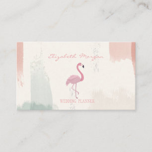 Professionell Rosa Flamingo,Vattenfärg Penseldrag Visitkort