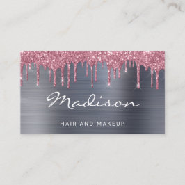 Professionell Rosa Glitter Hair och Makeup Visitkort