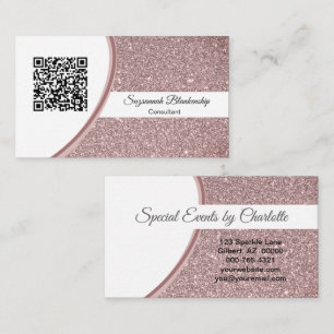 Professionell Rosa Glitter QR-kodmall Visitkort