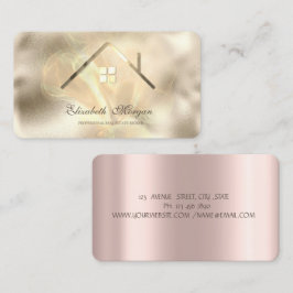 Professionell Rosa Guld Guld Hus Fastigheter Visitkort