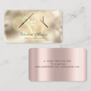 Professionell Rosa Guld Guld Hus Fastigheter  Visitkort